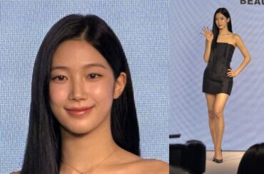 【 LE SSERAFIM・KAZUHA 】　タイトな黒ドレスで魅了　韓国発コスメブランドイベントで　メイクのこだわりを明かす（TBS NEWS DIG Powered by JNN）