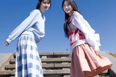 櫻坂46・向井純葉＆村井優、春コーデで同期ペアグラビア | GetNavi web ゲットナビ