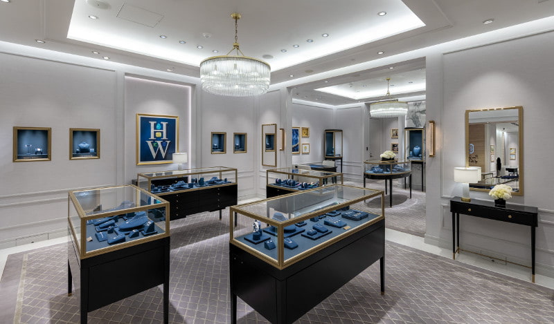 ハリー・ウィンストン阪急梅田店メインサロン内装