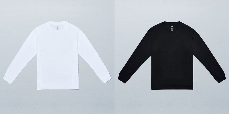 長袖Tシャツ　しろ、くろ