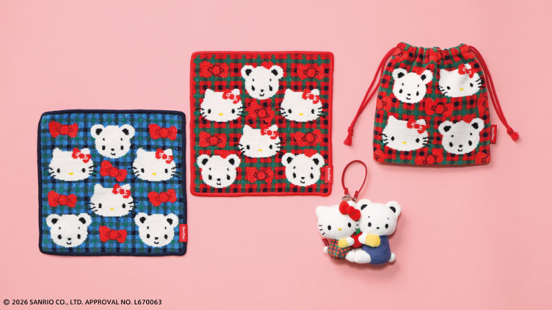 タオルとタオル巾着、マスコット