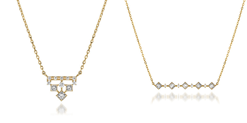 K18YGダイヤモンドネックレス￥209,000・￥126,500