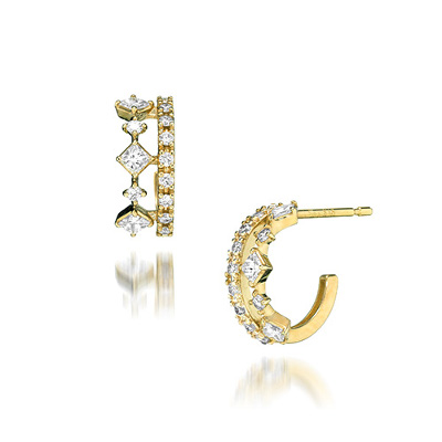 K18YGダイヤモンドピアス