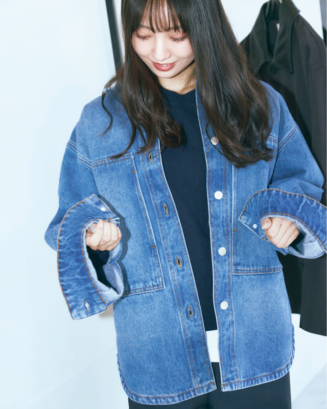 ◆オーバーシルエットのデニムジャケット