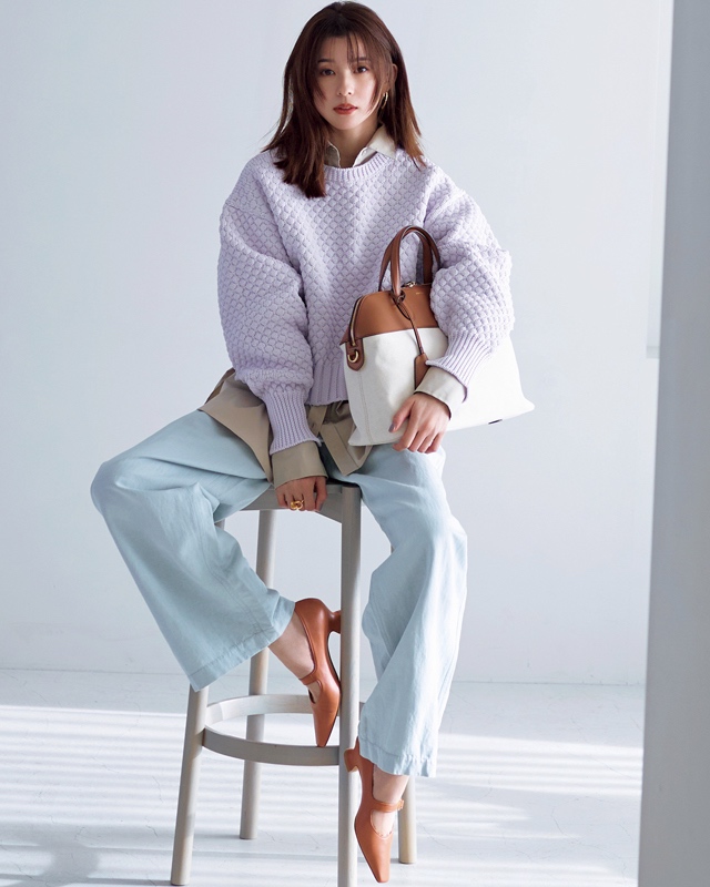 パステルカラーアイテムコーデ