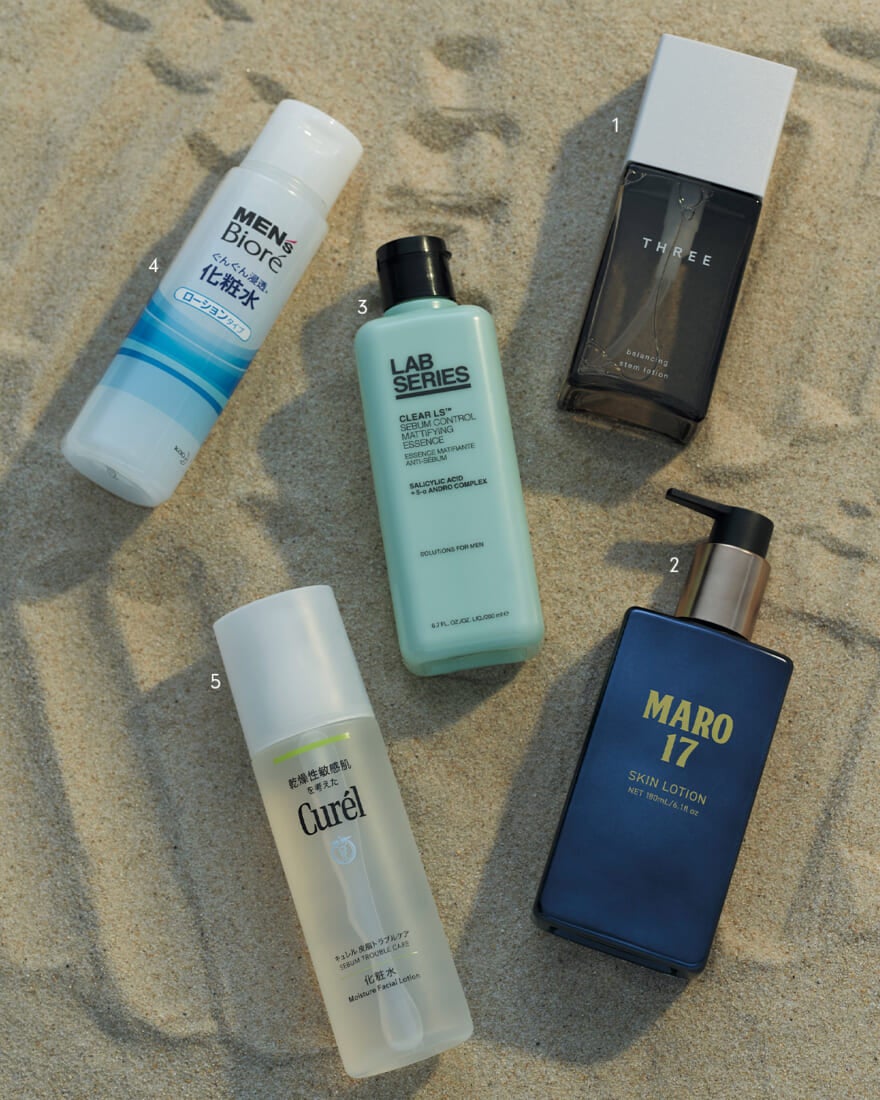 バランシングステム ローション、MARO17 スキンローション、クリア LS マット ウオーター ローション、メンズビオレ 浸透化粧水 ローションタイプ、キュレル 皮脂トラブルケア 化粧水