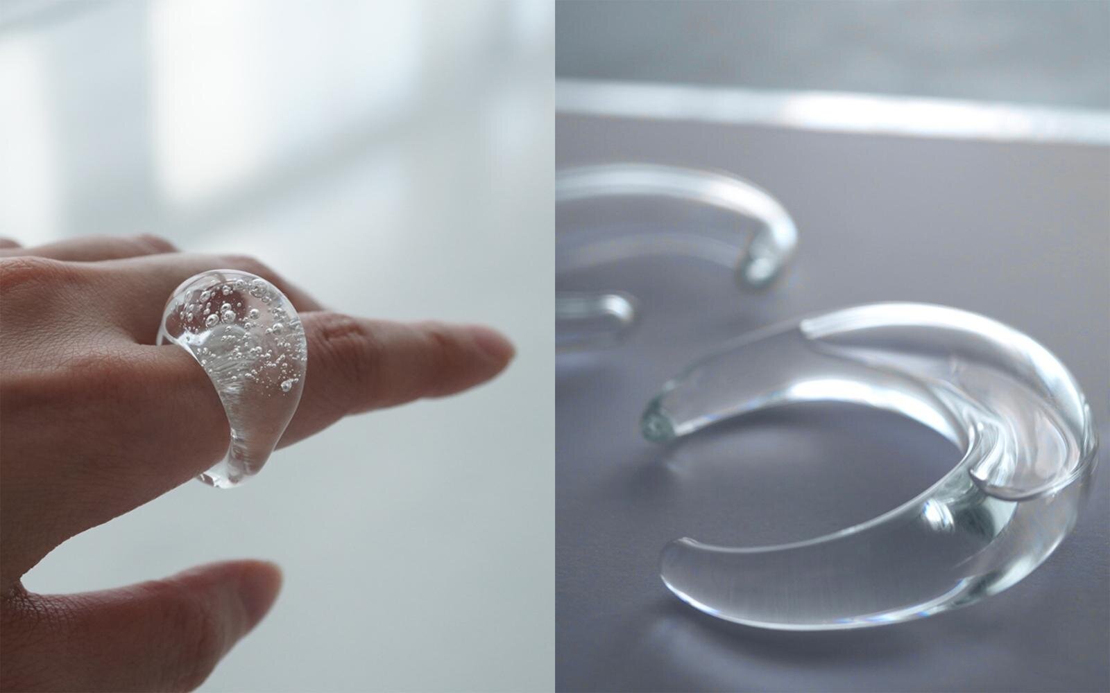 ガラスジュエリー“水”のようなぷっくりリング＆とんぼ玉のアクセサリー、銀座・シボネケースで｜写真2