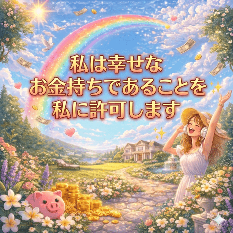 私は幸せなお金持ちであることを私に許可します