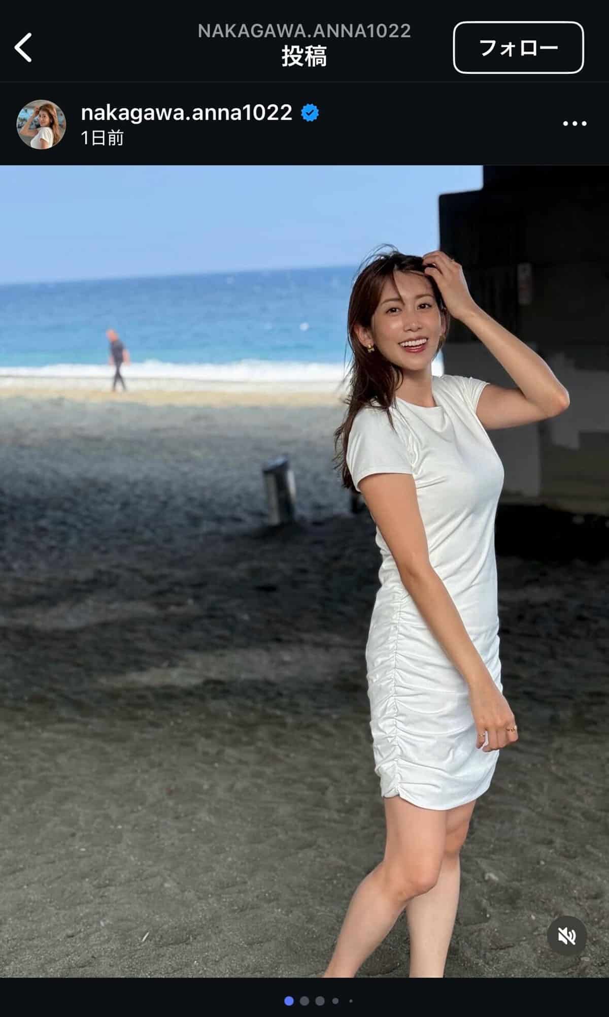 中川安奈　衝撃の“パツパツ”姿（本人のInstagramより）