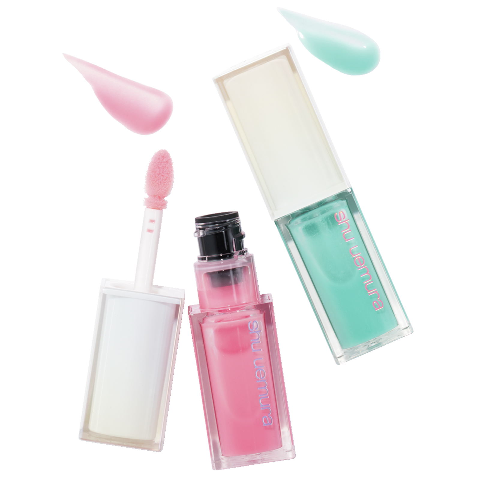 シュウウエムラ キヌケアCCオイル 左から：ピンクアイシング、ミントゼリー