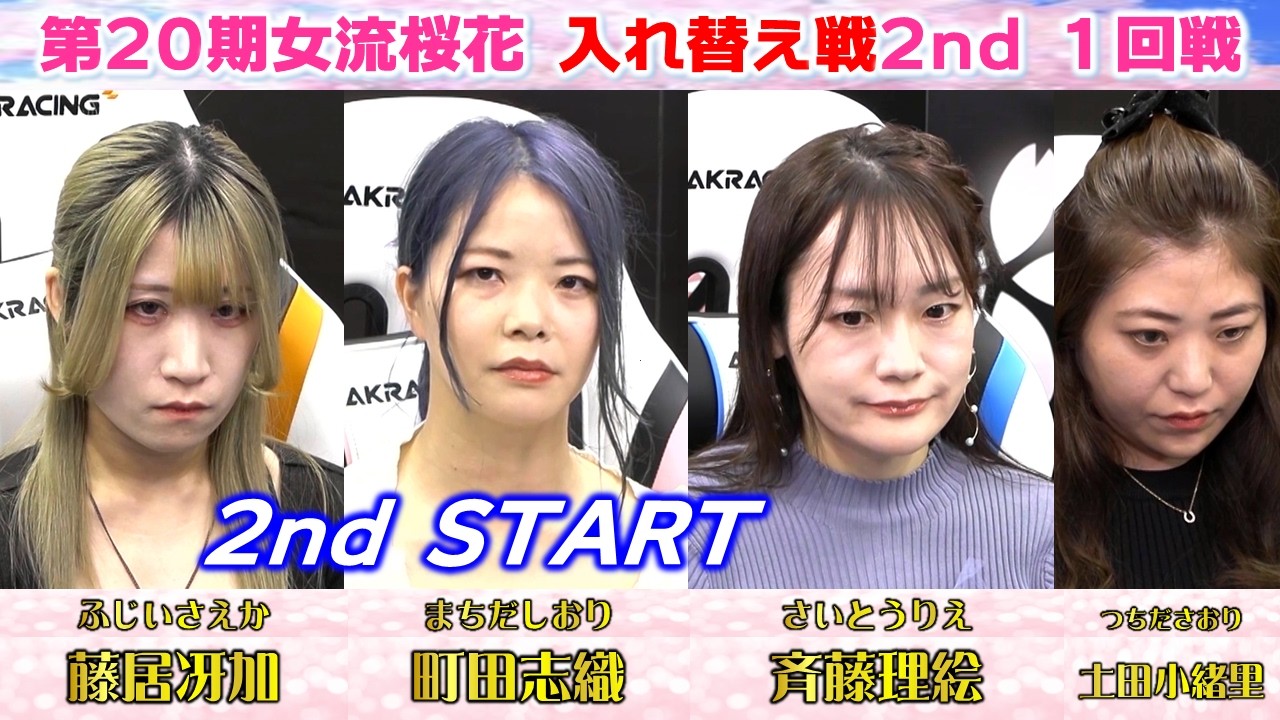【麻雀】第20期女流桜花入れ替え戦2nd stage１回戦