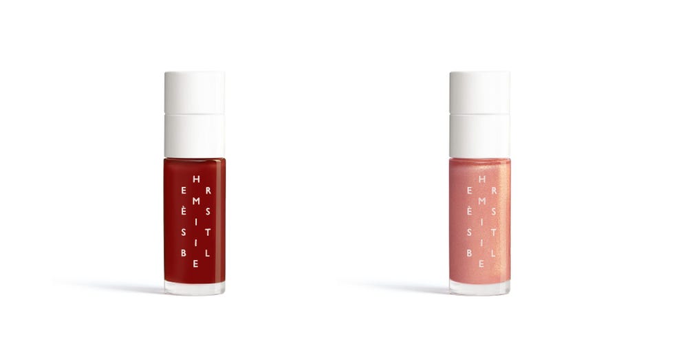 two lip product containers one red and one pink