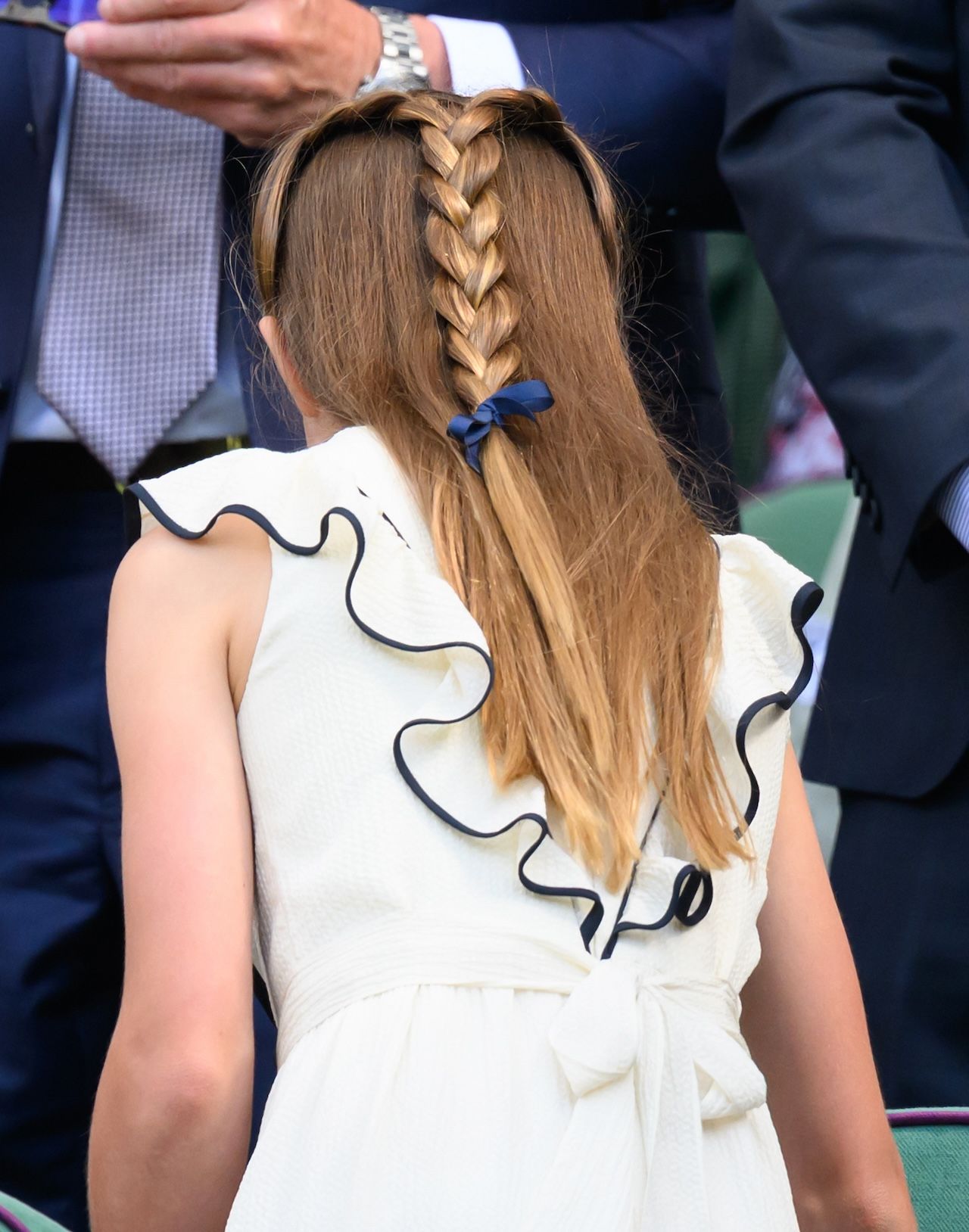 LONDON ENGLAND JULY 13 Princess Charlotte of Wales attends day fourteen of the Wimbledon Tennis Championships at the...