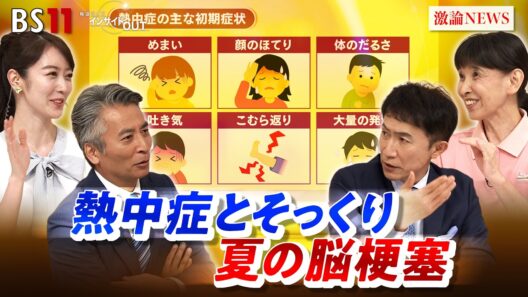 【熱中症とそっくり】夏の脳梗塞 "見分け方"とは　ゲスト：森本将史（横浜新都市脳神経外科病院 院長）大沼早苗（健康運動実践指導者）BS11　インサイドOUT　近野宏明　上野愛奈